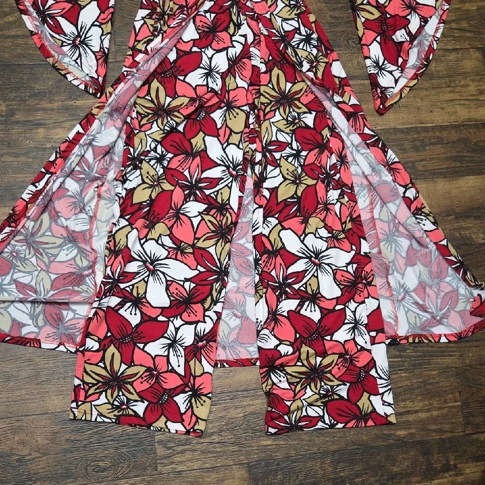 Ashley Stewart Red and Pink Floral Dress - Picture 2 of 4